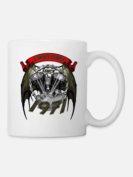 Awesome since 1971, Biker Geburtstag - Tasse - Weiß