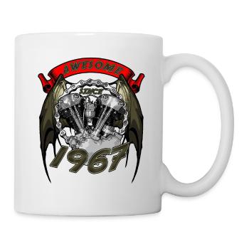 Awesome since 1967, Biker Geburtstag - Tasse - Weiß - Rechts