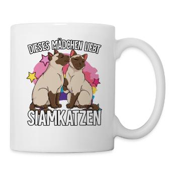 Dieses Mädchen liebt Siamkatzen - Tasse - Weiß - Rechts