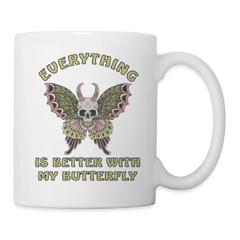 Totenkopf Falter Schmetterling des Todes - Tasse - Weiß - Rechts