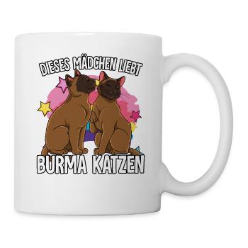 Dieses Mädchen liebt Burma Katzen - Tasse - Weiß - Rechts