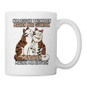 Norwegische Waldkatzen - Tasse - Weiß - Rechts