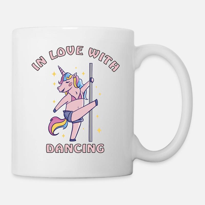 Amoureux de la danse pole dance licorne - Mug blanc - blanc