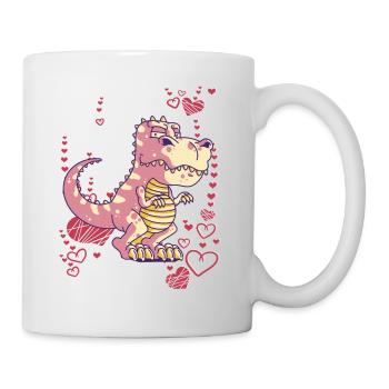 cooler Dinosaurier T-Rex für Mädchen - Tasse - Weiß - Rechts