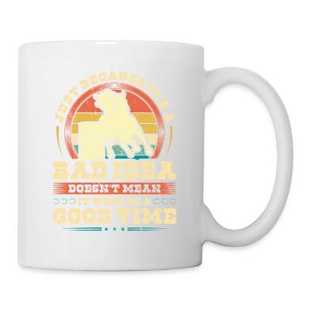 Retro Barrel Racing Bad Idea Good Time - Tasse - Weiß - Rechts