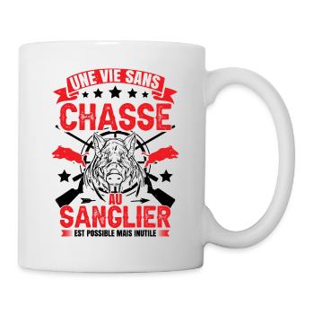 Une Vie Sans Chasse | Sanglier | Chasseur - Mug blanc - blanc - Droite