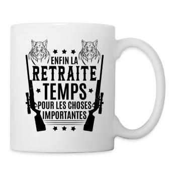 Retraite Chasse Homme Chasseur - Mug blanc - blanc - Droite