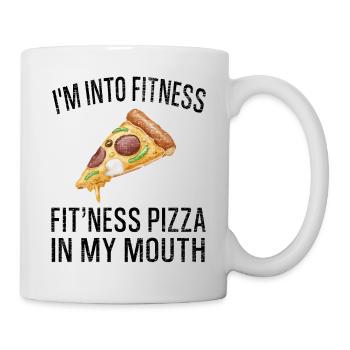 Funny I'm Into Fitness Pizza In My Mouth - Mug - white - Right