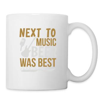 À CÔTÉ DE LA MUSIQUE, LA BIÈRE ÉTAIT LA MEILLEURE - Mug blanc - blanc - Droite