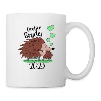 Großer Bruder 2023 - Süße Igel Geschenk Idee - Tasse - Weiß - Rechts