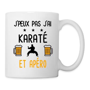 J'peux pas j'ai karaté apéro - Mug blanc - blanc - Droite