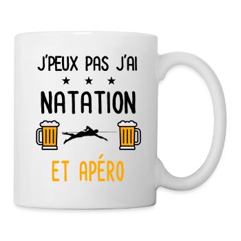 J'peux pas j'ai natation nageur apéro - Mug blanc - blanc - Droite