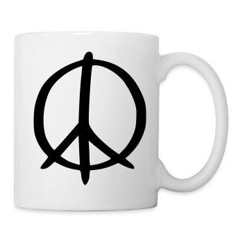 Signe de la Paix Dessin de la Paix Croquis noir - Mug blanc - blanc - Droite