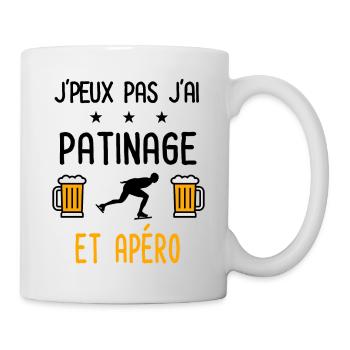 J'peux pas j'ai patinage apéro - Mug blanc - blanc - Droite