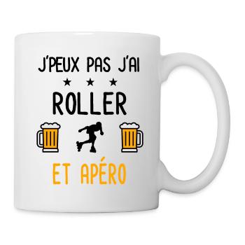 J'peux pas j'ai roller apéro - Mug blanc - blanc - Droite