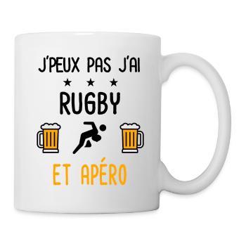 J'peux pas j'ai rugby joueur apéro - Mug blanc - blanc - Droite