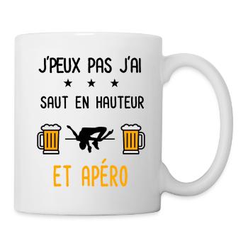 J'peux pas j'ai saut en hauteur apéro - Mug blanc - blanc - Droite