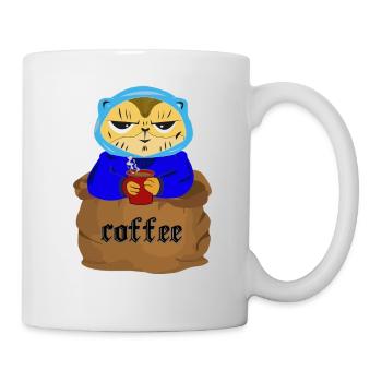 Coffee in a poke with a cat and a coffee cup - Mug - white - Right