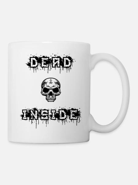 dead inside in black - Tasse - Weiß