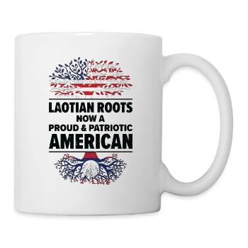 Geboren als Laotin Laos Amerikanerin USA - Tasse - Weiß - Rechts