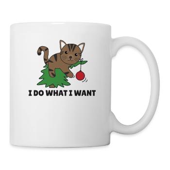 I do what i want a funny christmas cat - Mug - white - Right