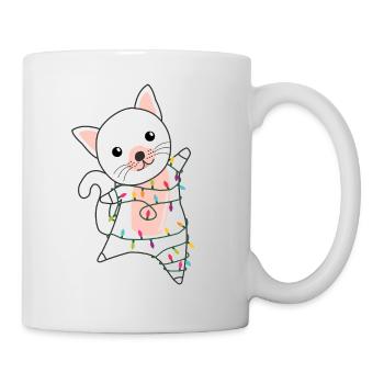 Katze Weihnachten Schnee Winter Tiere Katzen - Tasse - Weiß - Rechts
