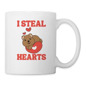 Quokka zum Valentinstag ich stehle Herzen - Tasse - Weiß - Rechts