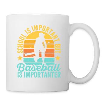 School Matters Baseball Importanter Funny - Mug - white - Right