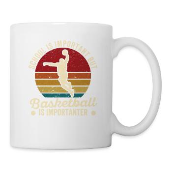 L’école est importante, mais le basketball est plus important - Mug blanc - blanc - Droite