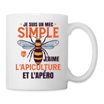 J'aime Apiculture Et L'Apéro - Mug blanc - blanc - Droite