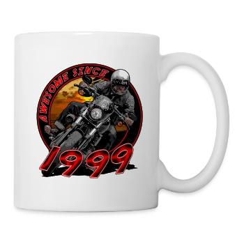 Awesome since 1999, Biker Geburtstag - Tasse - Weiß - Rechts