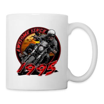 Génial depuis 1995, anniversaire du motard - Mug blanc - blanc - Droite