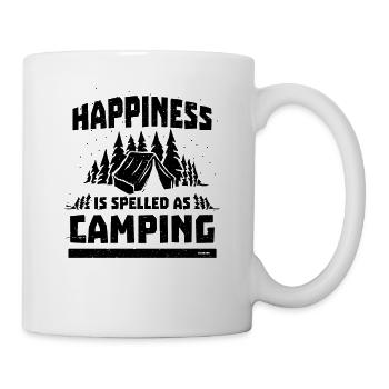Camping Glück Zufriedenheit lustiger Spruch - Tasse - Weiß - Rechts