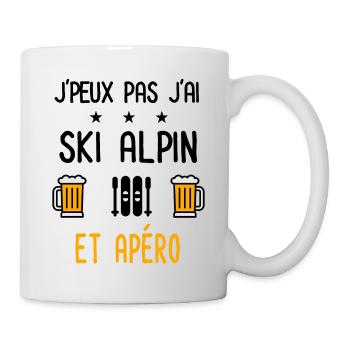 J'peux pas j'ai ski alpin apéro - Mug blanc - blanc - Droite