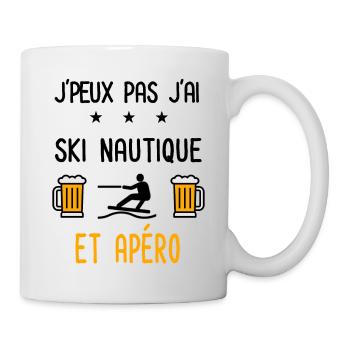 J'peux pas j'ai ski nautique apéro - Mug blanc - blanc - Droite