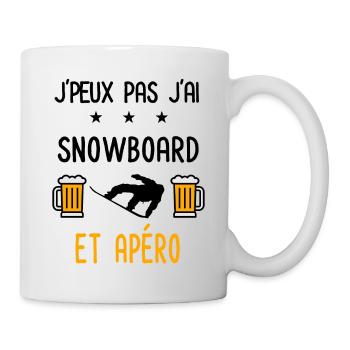 J'peux pas j'ai snowboard apéro - Mug blanc - blanc - Droite