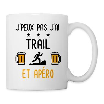 J'peux pas j'ai trail apéro - Mug blanc - blanc - Droite