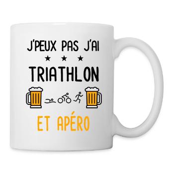 J'peux pas j'ai triathlon apéro - Mug blanc - blanc - Droite