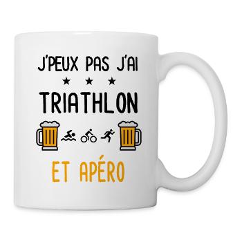 J'peux pas j'ai triathlon sport apéro - Mug blanc - blanc - Droite