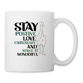 stay postive love Cassowary - Tasse - Weiß - Rechts