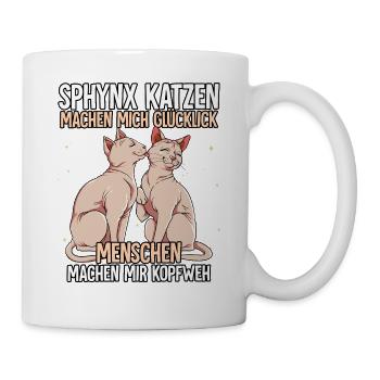 Sphynx Katzen - Tasse - Weiß - Rechts