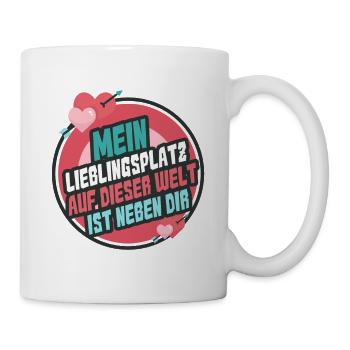 Mein Lieblingsplatz auf dieser Welt Valentinstag - Tasse - Weiß - Rechts