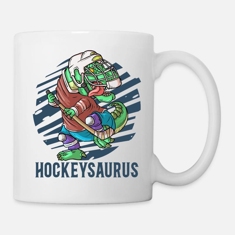 Hockeysaurus Dinosaurier T-Rex Hockeyspieler - Tasse - Weiß