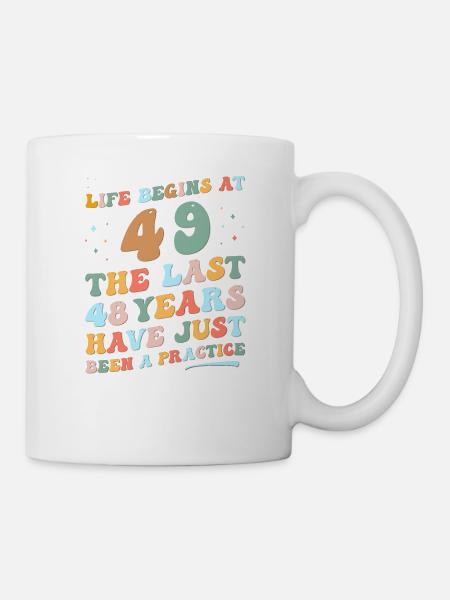 49. Geburtstag Mann Frau 2023 Funny Groovy Life - Tasse - Weiß