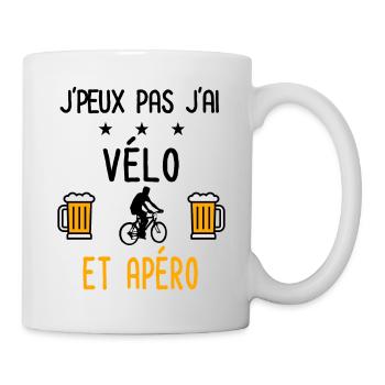 J'peux pas j'ai vélo vtt apéro - Mug blanc - blanc - Droite
