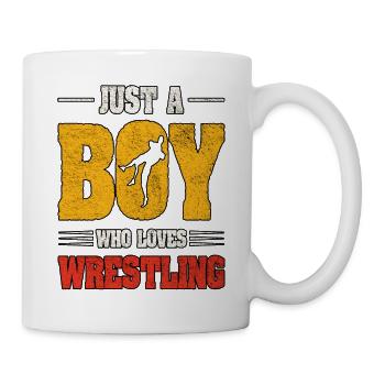 Nur ein Junge, der Wrestling liebt - Tasse - Weiß - Rechts