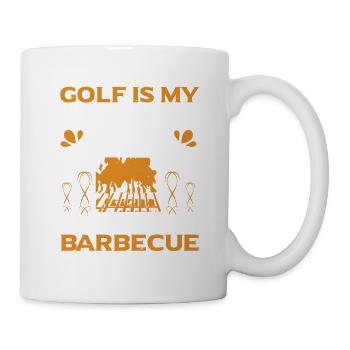 GOLF IST MEINE LEIDENSCHAFT UND SO IST EIN TOLLES BARBECUE - Tasse - Weiß - Rechts