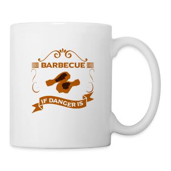 MÄNNER GRILLEN, WENN GEFAHR BESTEHT - Tasse - Weiß - Rechts