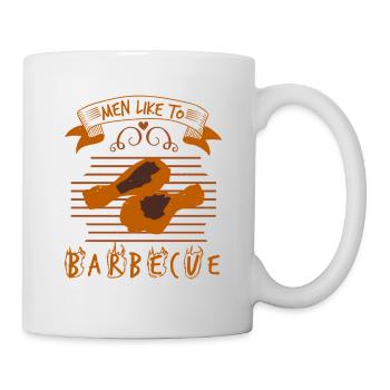 MEN LIKE TO BARBECUE - Mug - white - Right