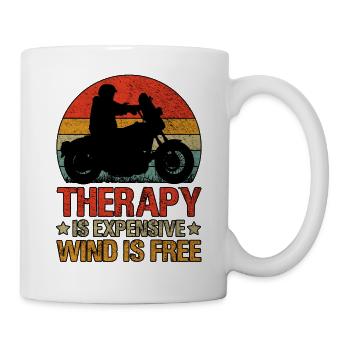 Therapy Is Expensive Wind Is Free Motorcycle - Mug - white - Right